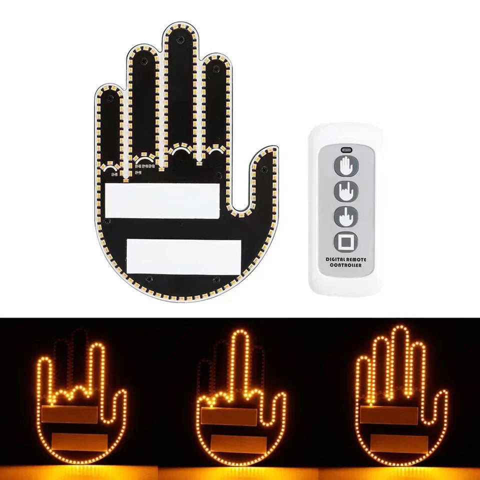 Funny Window Hand Gesture LED Light | Sialkot Motorsports