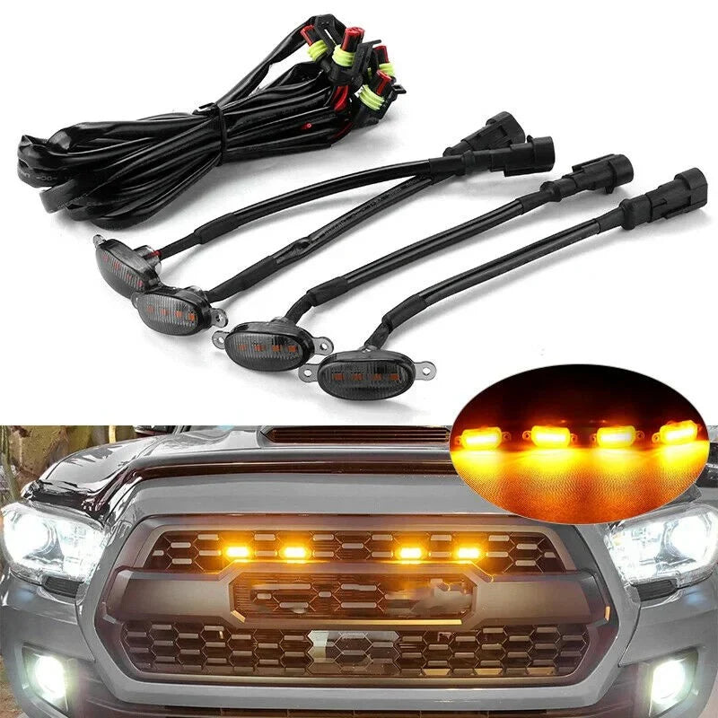 4 PCS Universal Amber Grill Lights | Sialkot Motorsports