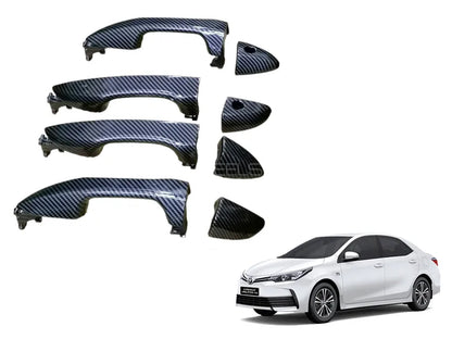 Toyota Corolla 2015 Door Handle Covers – Carbon Fiber / Glossy Black | Sialkot Motorsports