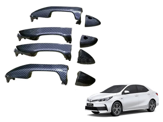 Toyota Corolla 2015 Door Handle Covers – Carbon Fiber / Glossy Black | Sialkot Motorsports