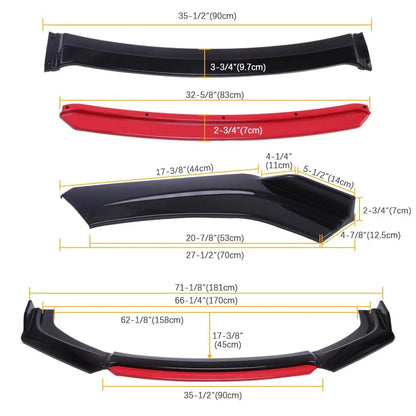 Car Front Bumper Splitter – ABS Plastic Lip Kit (4 PCS) | Sialkot Motorsports
